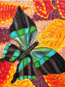 abstract oil painting of butterfly